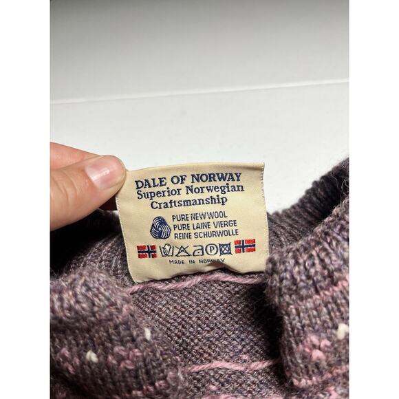 Dale Of Norway Purple And Cram Nordic Norwegian Clasp Front Cardigan Sweater M - Picture 3 of 8